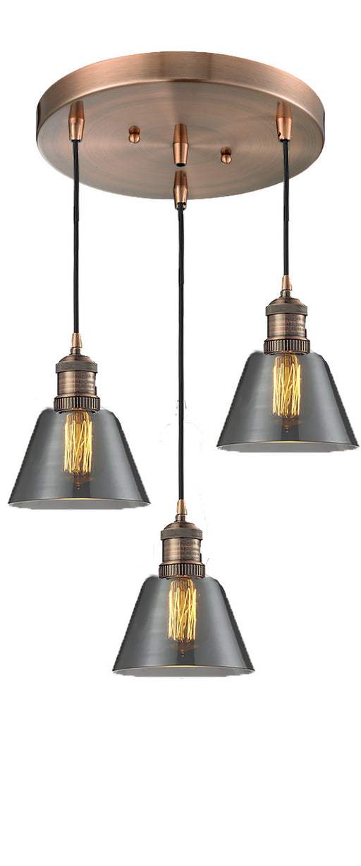 Innovations - 211/3-AC-G63 - Three Light Pendant - Franklin Restoration - Antique Copper