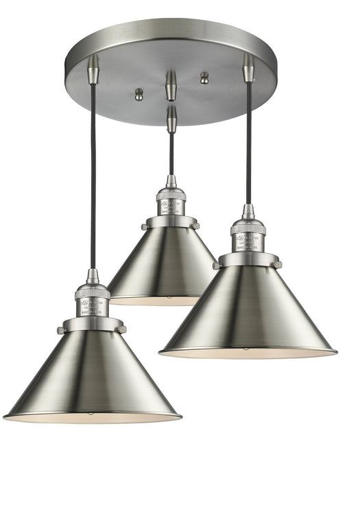 Innovations - 211/3-SN-M10 - Three Light Pendant - Franklin Restoration - Brushed Satin Nickel