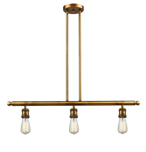 Franklin Restoration Three Light Island Pendant Brushed Brass