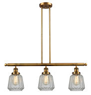 Innovations - 213-BB-G142 - Three Light Island Pendant - Franklin Restoration - Brushed Brass