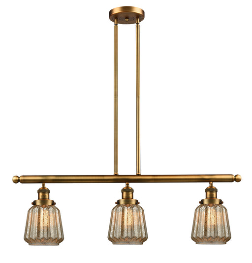 Innovations - 213-BB-G146 - Three Light Island Pendant - Franklin Restoration - Brushed Brass