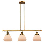Franklin Restoration Three Light Island Pendant Brushed Brass