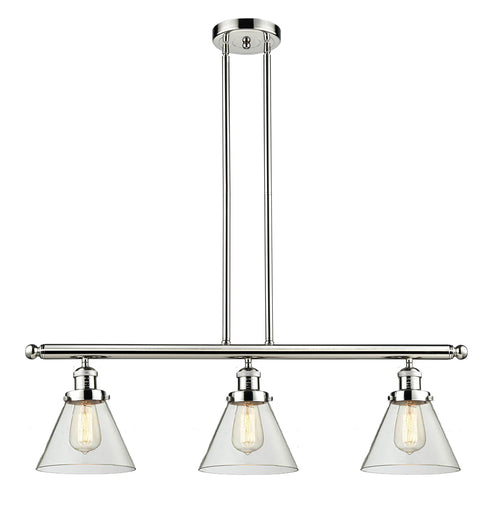 Franklin Restoration Three Light Island Pendant Polished Nickel