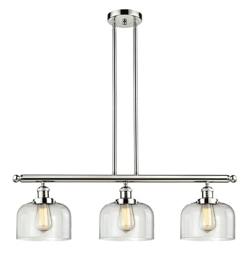 Franklin Restoration Three Light Island Pendant Polished Nickel