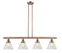 Innovations - 214-AC-G42 - Four Light Island Pendant - Franklin Restoration - Antique Copper