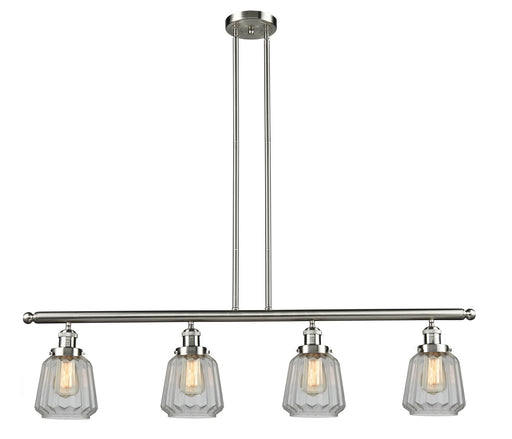 Innovations - 214-SN-G142 - Four Light Island Pendant - Franklin Restoration - Brushed Satin Nickel