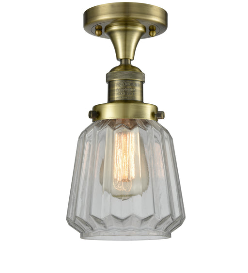 Innovations - 517-1CH-AB-G142 - One Light Semi-Flush Mount - Franklin Restoration - Antique Brass