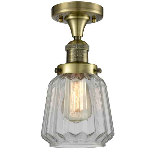 Innovations - 517-1CH-AB-G142 - One Light Semi-Flush Mount - Franklin Restoration - Antique Brass