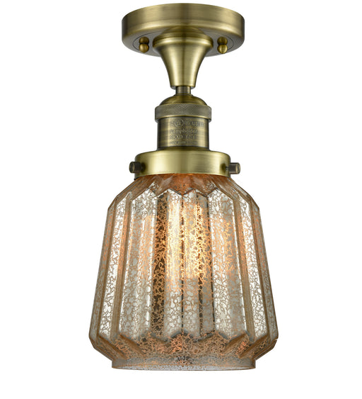 Innovations - 517-1CH-AB-G146 - One Light Semi-Flush Mount - Franklin Restoration - Antique Brass