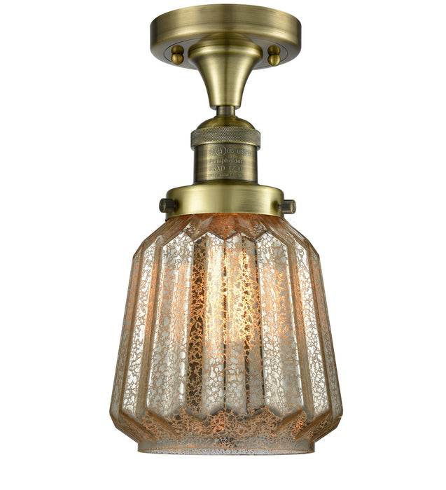 Innovations - 517-1CH-AB-G146 - One Light Semi-Flush Mount - Franklin Restoration - Antique Brass