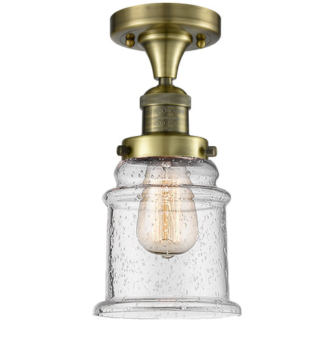 Franklin Restoration One Light Semi-Flush Mount Antique Brass