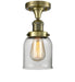 Innovations - 517-1CH-AB-G52 - One Light Semi-Flush Mount - Franklin Restoration - Antique Brass