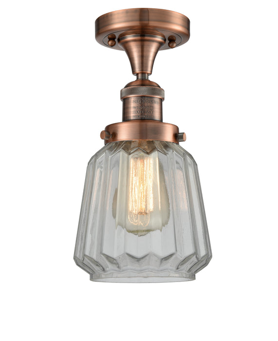 Innovations - 517-1CH-AC-G142 - One Light Semi-Flush Mount - Franklin Restoration - Antique Copper