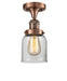 Innovations - 517-1CH-AC-G52 - One Light Semi-Flush Mount - Franklin Restoration - Antique Copper