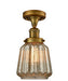Innovations - 517-1CH-BB-G146 - One Light Semi-Flush Mount - Franklin Restoration - Brushed Brass