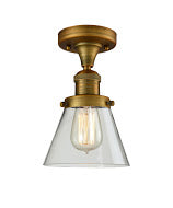 Franklin Restoration One Light Semi-Flush Mount Brushed Brass