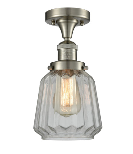 Franklin Restoration One Light Semi-Flush Mount Brushed Satin Nickel