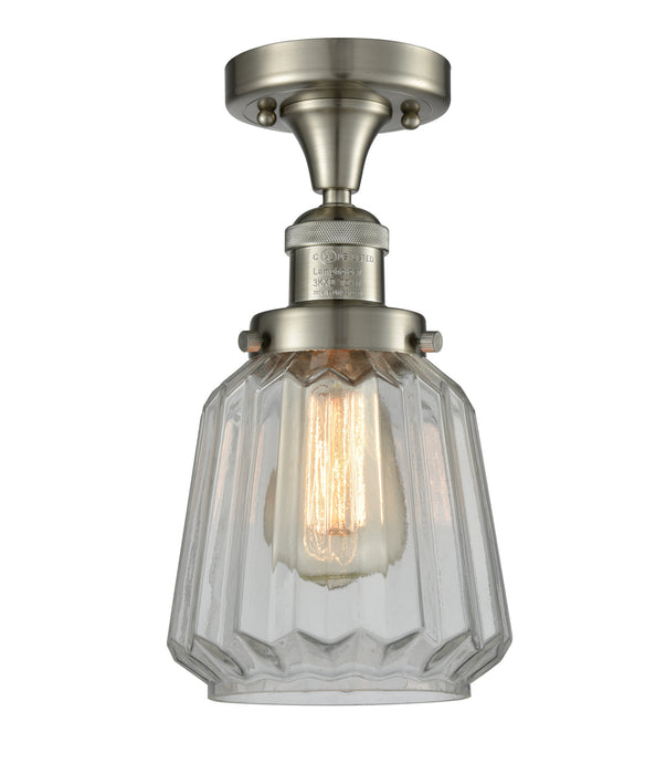 Innovations - 517-1CH-SN-G142 - One Light Semi-Flush Mount - Franklin Restoration - Brushed Satin Nickel