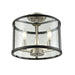 DVI Lighting - DVP25411BN/GR-CL - Three Light Semi-Flush Mount - Downtown - Buffed Nickel and Graphite with Clear Glass