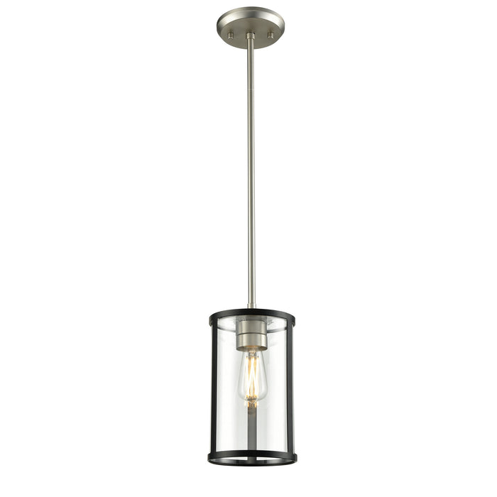 DVI Lighting - DVP25421BN/GR-CL - One Light Pendant - Downtown - Buffed Nickel and Graphite with Clear Glass