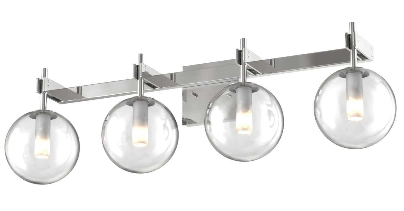 DVI Lighting - DVP27044CH-CL - Four Light Vanity - Courcelette - Chrome with Clear Glass