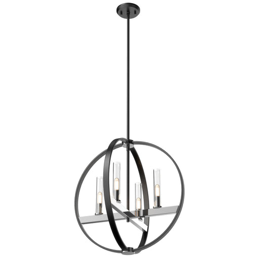 DVI Lighting - DVP28849CH/GR-CL - Four Light Pendant - Mont Royal - Chrome and Graphite with Clear Glass