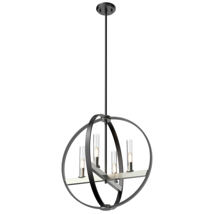 DVI Lighting - DVP28849SN/GR-CL - Four Light Pendant - Mont Royal - Satin Nickel and Graphite with Clear Glass