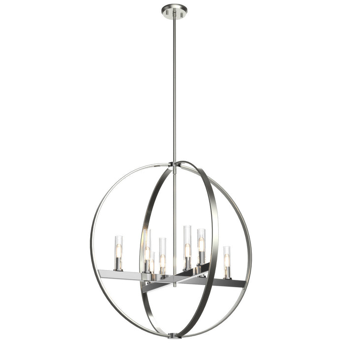 DVI Lighting - DVP28850CH/SN-CL - Eight Light Pendant - Mont Royal - Chrome and Satin Nickel with Clear Glass