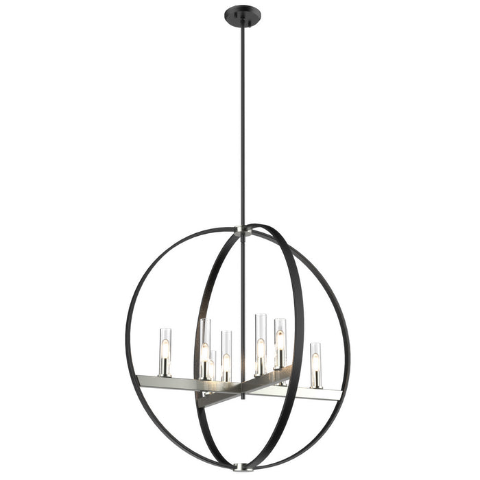 DVI Lighting - DVP28850SN/GR-CL - Eight Light Pendant - Mont Royal - Satin Nickel and Graphite with Clear Glass