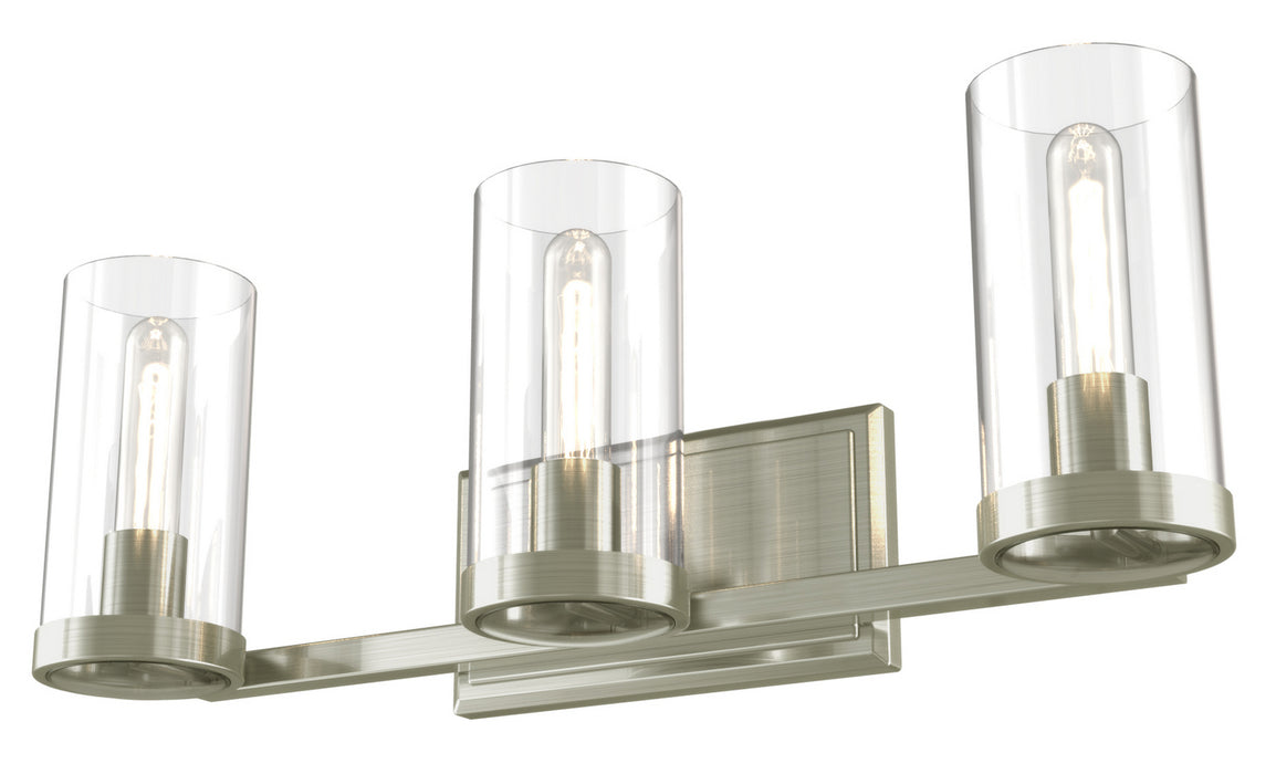 DVI Lighting - DVP9083BN-CL - Three Light Vanity - Erin - Buffed Nickel with Clear Glass