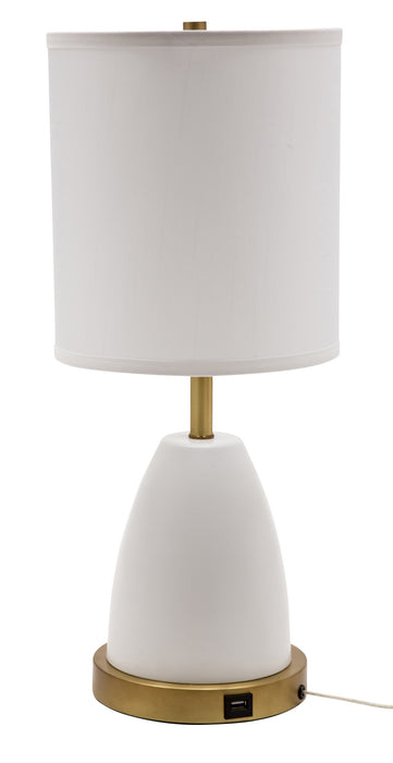 House of Troy - RU751-WT - One Light Table Lamp - Rupert - White with Weathered Brass