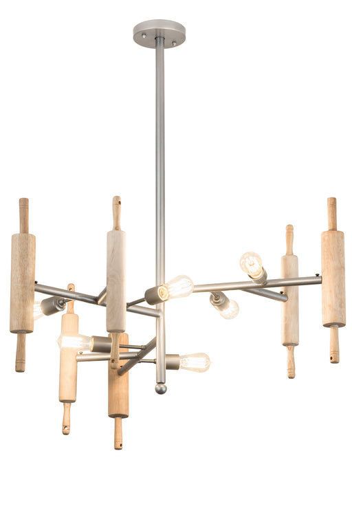 Meyda Tiffany - 183551 - Six Light Chandelier - Alva - Natural Wood
