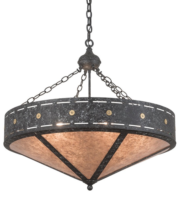 Meyda Tiffany - 185301 - Six Light Inverted Pendant - Craftsman - Craftsman Brown
