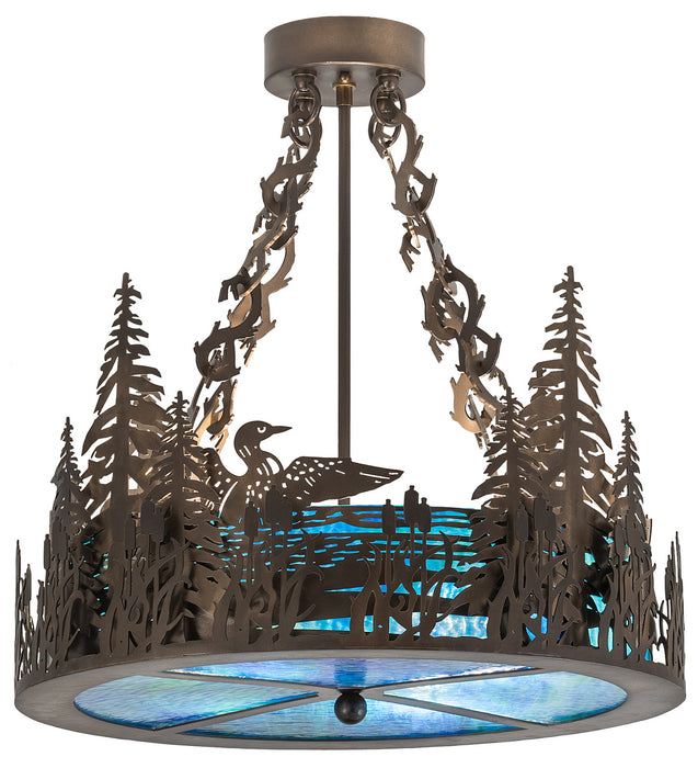 Meyda Tiffany - 185846 - Four Light Semi-Flushmount - Loon - Antique Copper