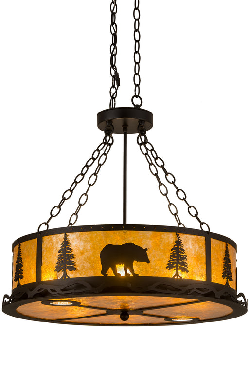 Meyda Tiffany - 186296 - Eight Light Inverted Pendant - Wildlife At Dusk - Oil Rubbed Bronze