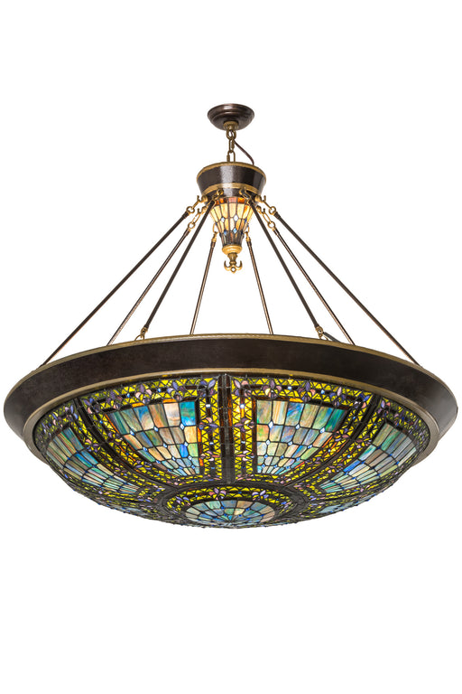 Meyda Tiffany - 187203 - Ten Light Pendant - Fleur-De-Lis - Copper Vein