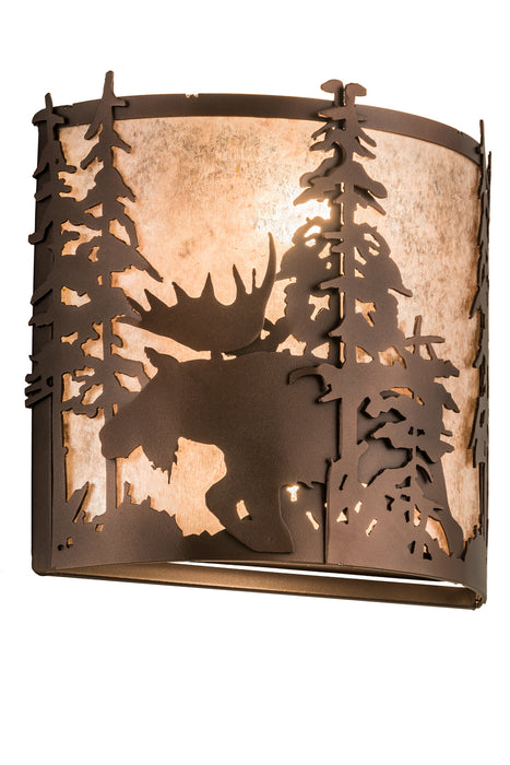 Meyda Tiffany - 187282 - Two Light Wall Sconce - Moose At Dusk - Mahogany Bronze