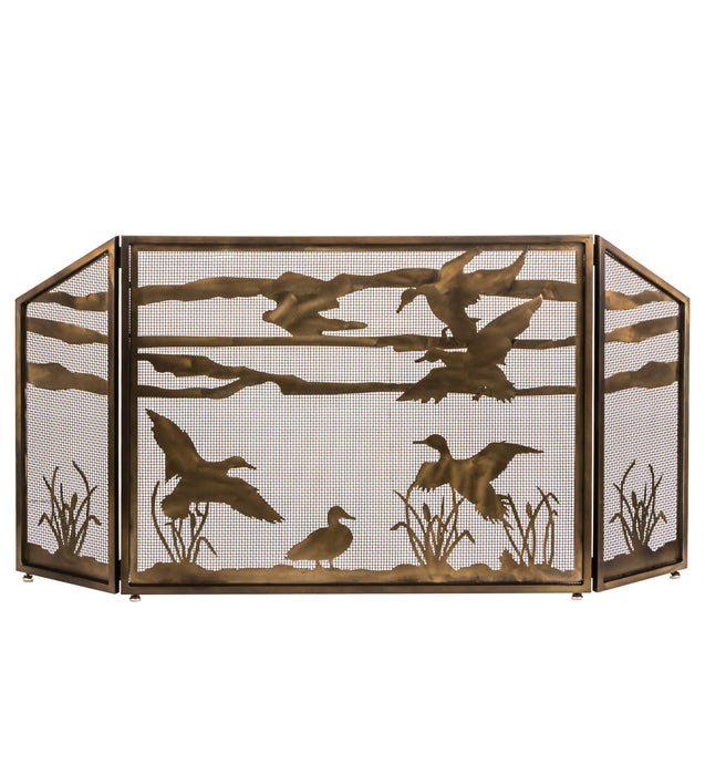 Meyda Tiffany - 187785 - Fireplace Screen - Ducks In Flight - Antique Copper