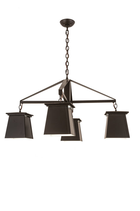 Meyda Tiffany - 188001 - Four Light Chandelier - Mission Midnight - Timeless Bronze