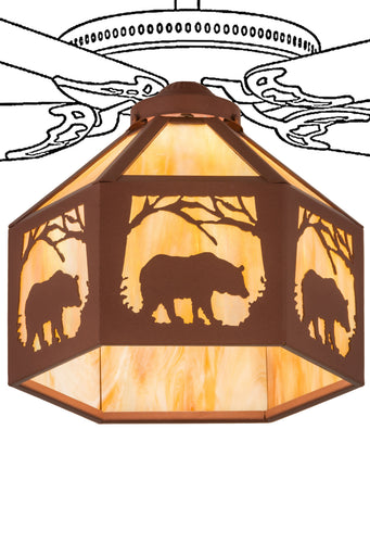 Lone Bear One Light Fan Light Shade