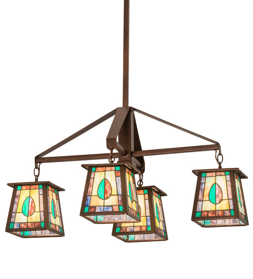 Meyda Tiffany - 188298 - Four Light Chandelier - Mackintosh Leaf - Copper