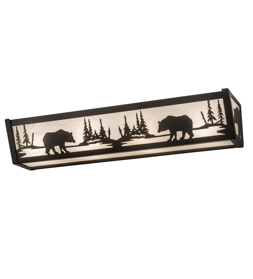Meyda Tiffany - 188350 - Four Light Vanity - Bear At Lake - Oil Rubbed Bronze