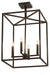 Meyda Tiffany - 188630 - Four Light Pendant - Kitzi Box - Wrought Iron