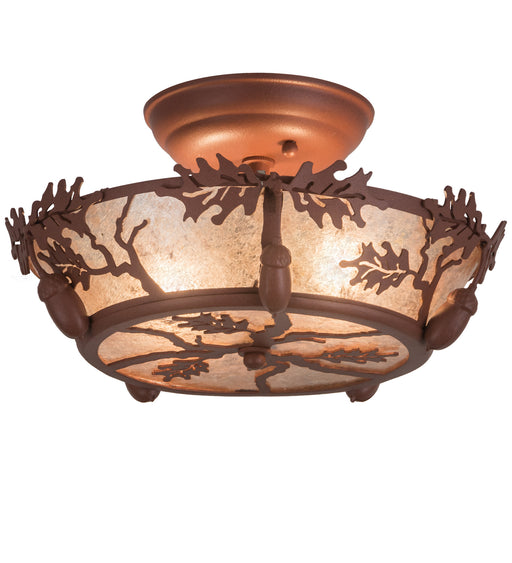 Meyda Tiffany - 188635 - Two Light Flushmount - Oak Leaf & Acorn - Antique Copper