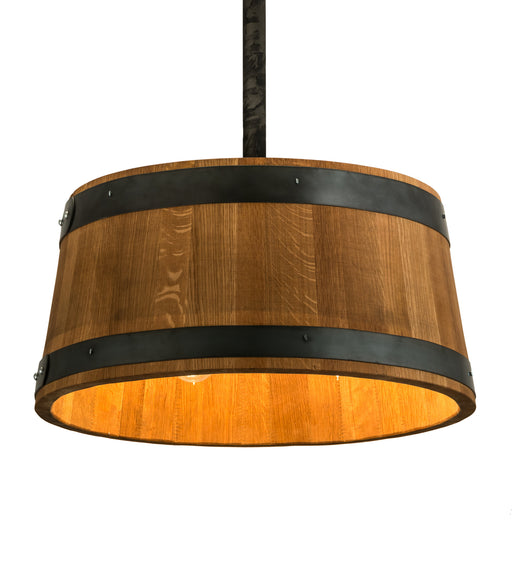 Meyda Tiffany - 188651 - Six Light Pendant - Whiskey Barrel - Natural Wood