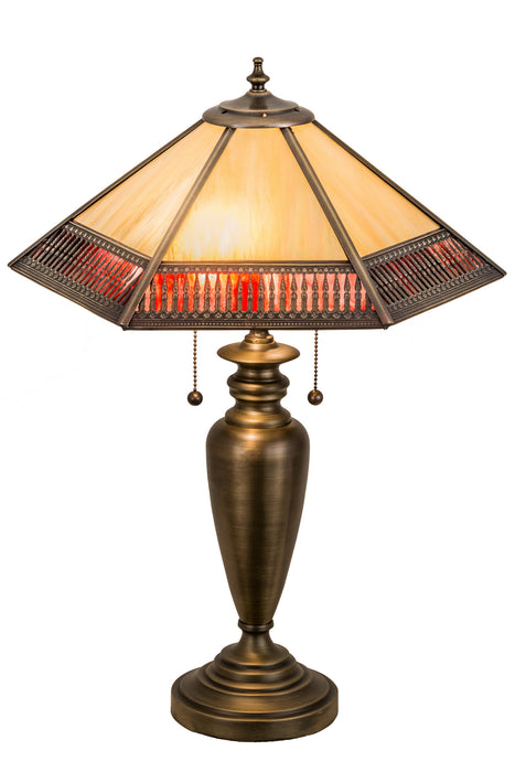 Meyda Tiffany - 189158 - Two Light Table Lamp - Gothic - Antique Brass