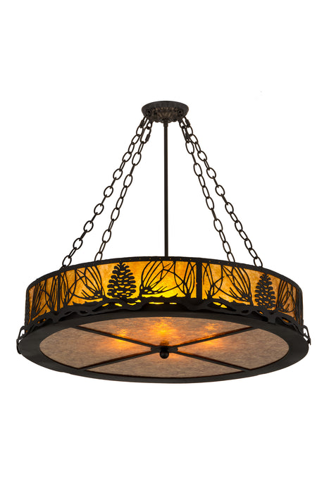Meyda Tiffany - 191371 - Four Light Semi-Flushmount - Mountain Pine - Antique Copper