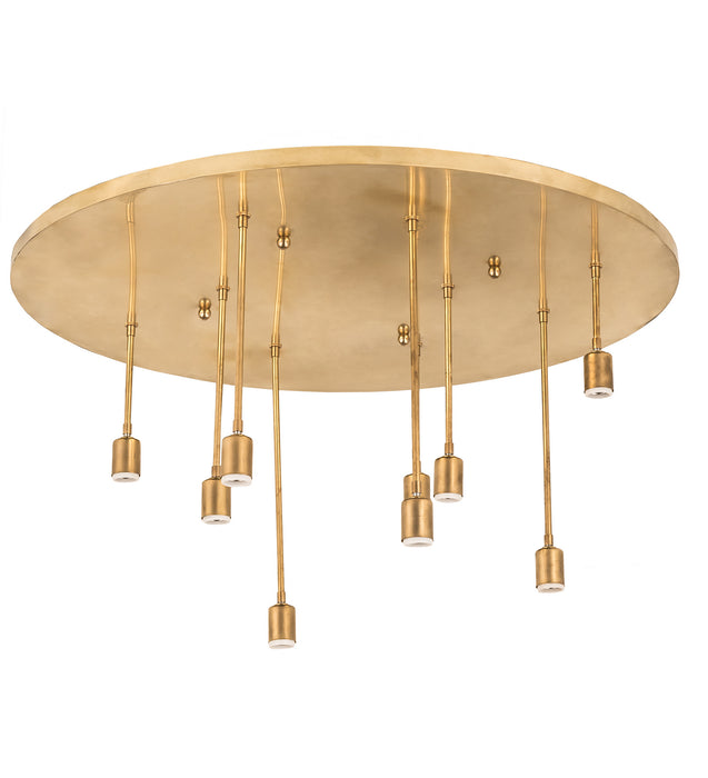 Meyda Tiffany - 191758 - Nine Light Flushmount Hardware - Raw Brass - Natural Brass