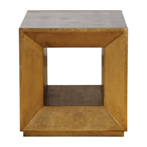 Uttermost - 24763 - Cube Table - Flair - Antiqued Gold Leaf