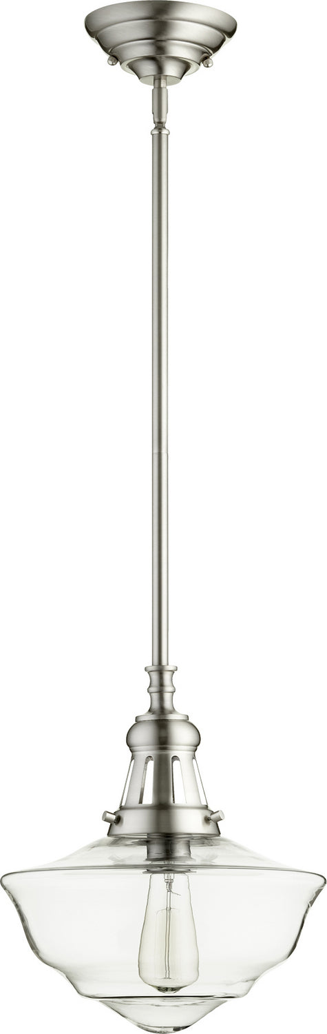 Quorum - 801-12-65 - One Light Pendant - Satin Nickel w/ Clear